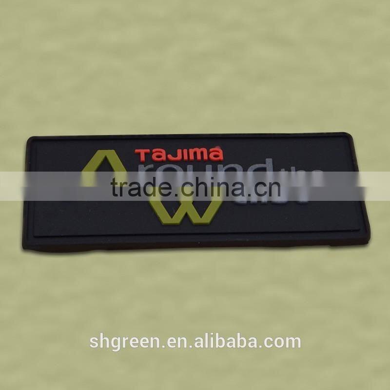 Colorful brand name rubber label,die cut PVC rubber patch for bags