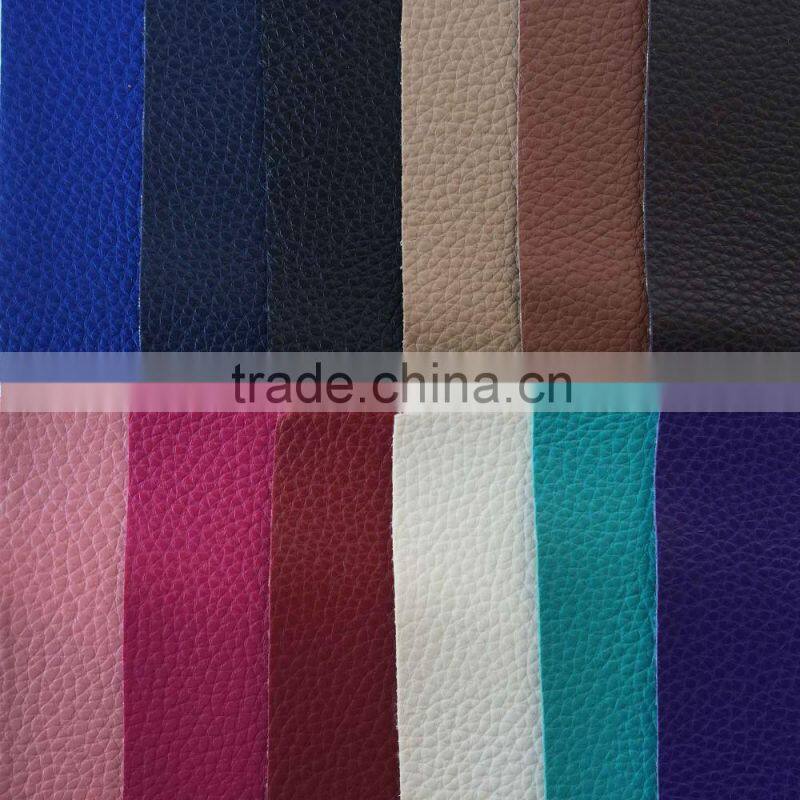 Embossed litchi synthetic PVC leather high quaker imitation leather for car seat faux leatherlity thic