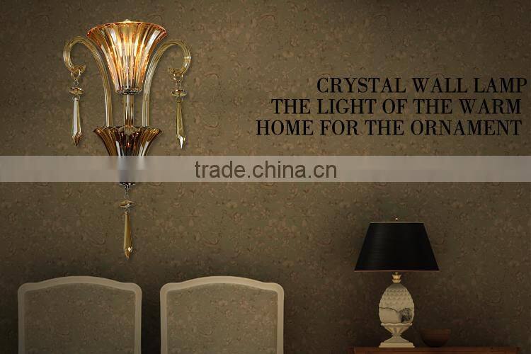 Amber glass wall lamp for living room