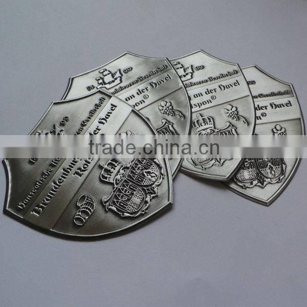 3M adhesive aluminum silver embossed metal sticker label badge