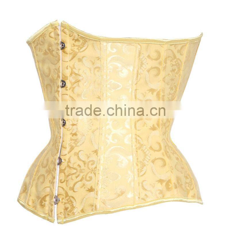 Hot style yellow steel bone high quality cheap price women training underbust corset