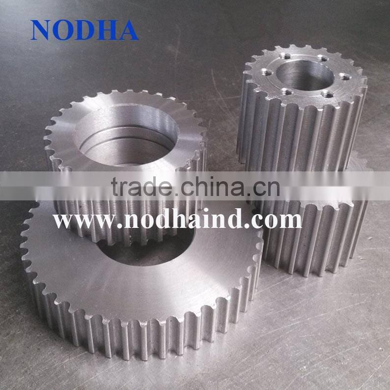 Customized aluminum timing pulley taper bushed pulleys HTD8M HTD14M