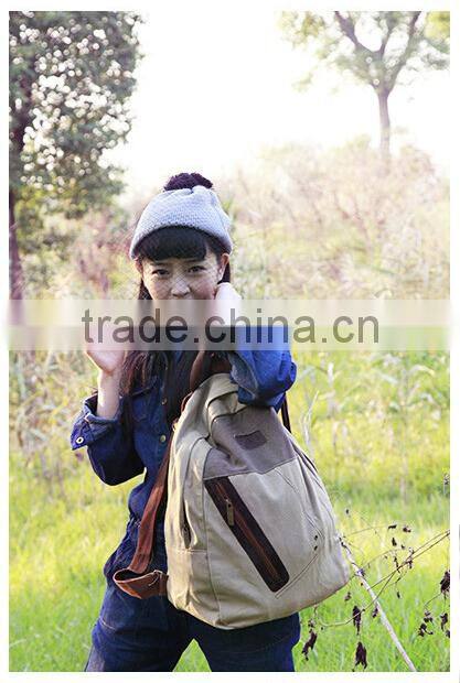 factory custom 12oz canvas recycle fashion backpack