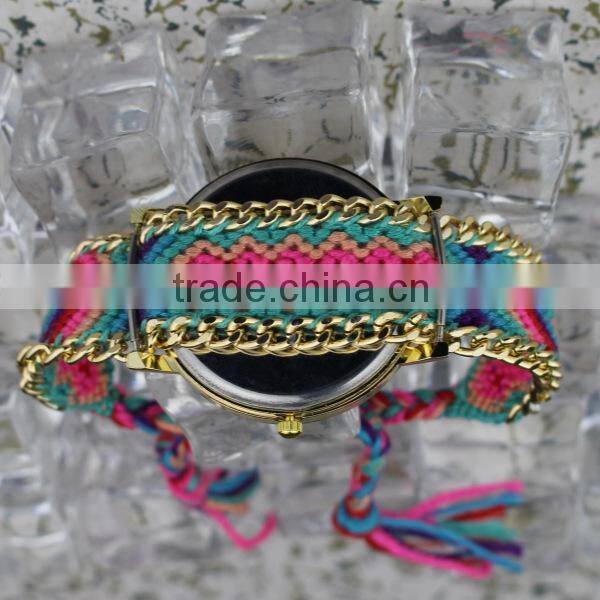 2015 Luxury fashion Geneva watch ,braided weave wristwatch,geneva woman watch