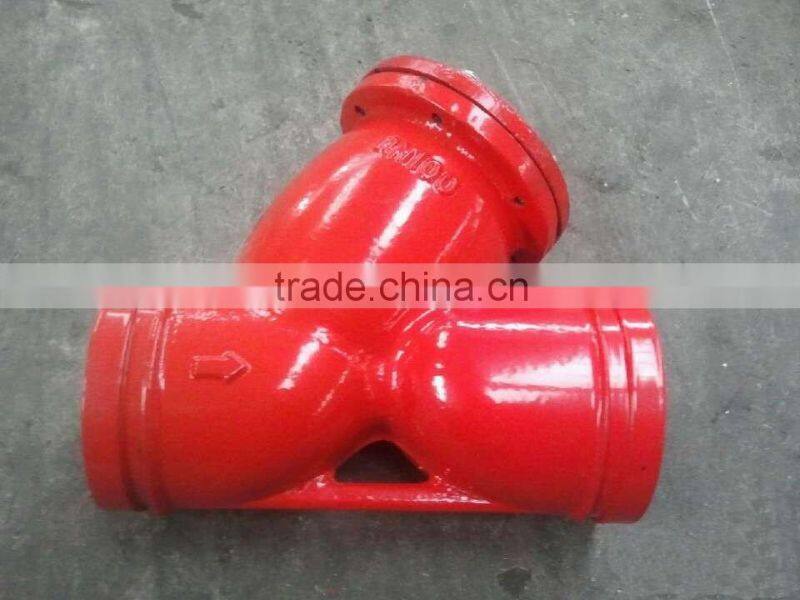 ductile iron grooved pipe y strainer for water
