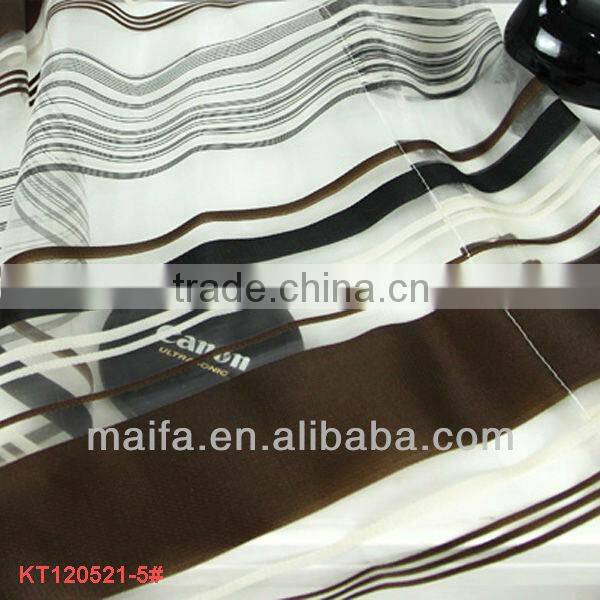 100% Polyester Blue and White Stripe Voile Finished Curtain Fabric Design(bloquer rideaux d'impression)