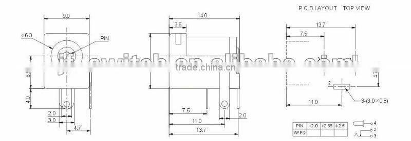 dc power jack 2.5mm DC-470-B