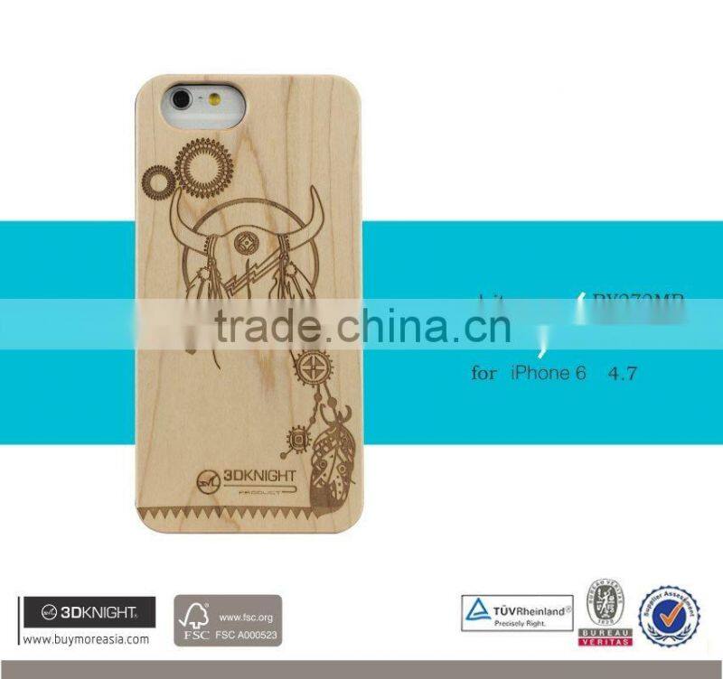 Wood Case for iPhone 6 Wooden 6Plus New Cover Natural Real Walnut Bamboo Carving Pattern Wood Smooth Back Cover