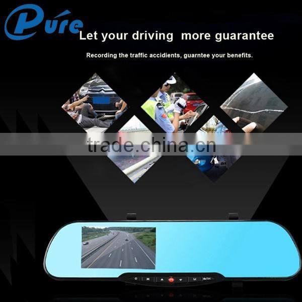 Hot Selling Black Box Car Video Recorder Rearview Car DVR 4.3 Inch Dual Lens FHD Mp4 Vehicle Recorder