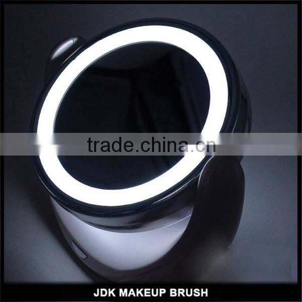 LED makeup mirror ,5 times magnifying double side cosmetic mirror with touch screen switch