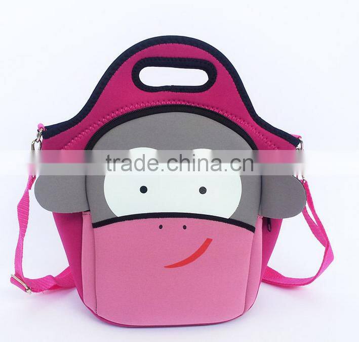 Animal Printed neoprene Children Insulated Kids Lunch Bag With Shoulder Strap
