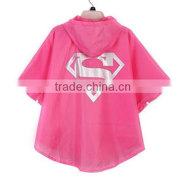 Wholesale 2017 new popular polyester waterproof super hero kids raincoats