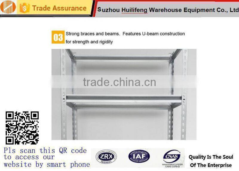 Z-Beam Commercial Boltless Steel Shelving With Particle Board / 5 Shelves