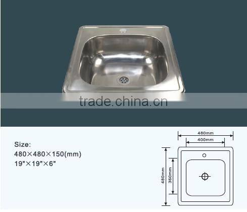 JZ-280 Small single bowl stainless steel kitchen vessel sink