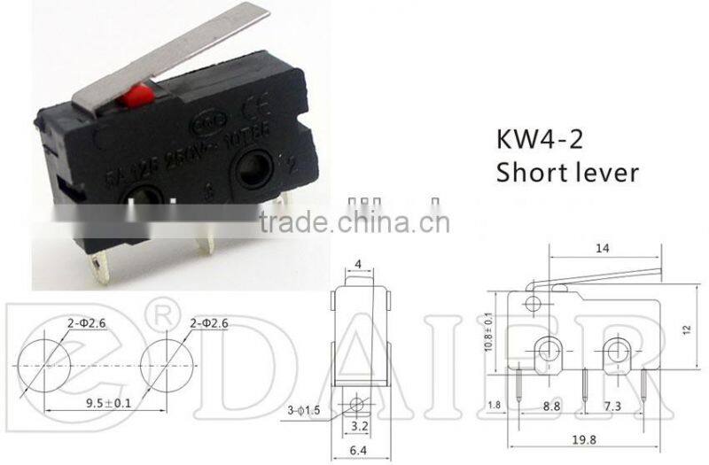 3 pin micro switch KW4-Z2F