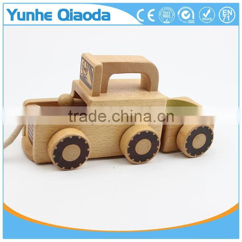 baby wooden sounding car toys/ pull along Mini wood car with xylophone in toys