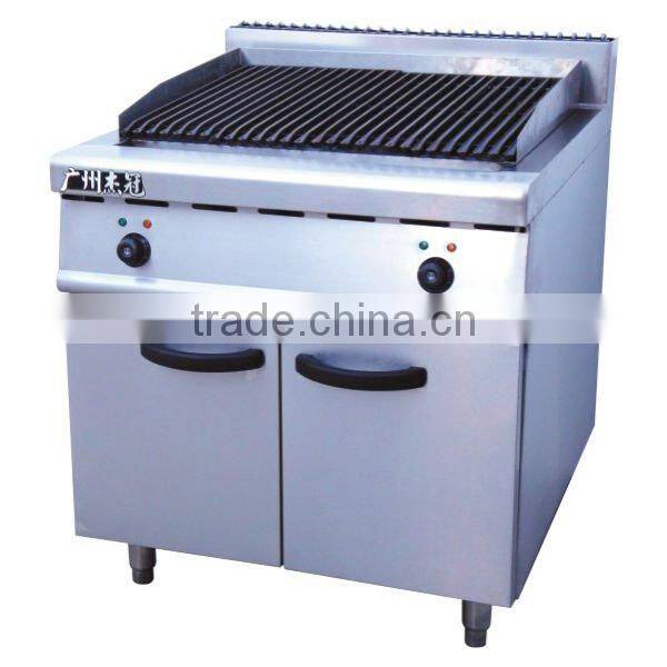 Gas Lava Rock Grill with Cabinet - Restaurant Equipment