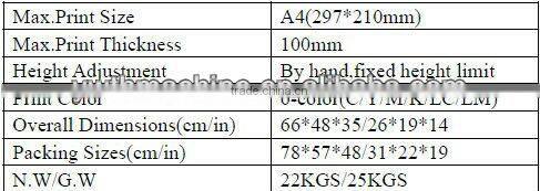 A4 Multifunctional DIY Solvent Flatbed Digital Printer