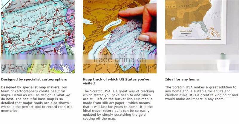 Scratch USA Scratch off places you travel America (US) Detailed cartography including US States