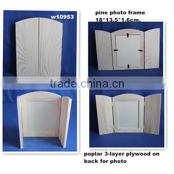 Unfinished decorative handmade wall haning wooden photo frames wholesale