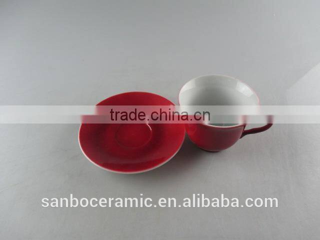 Hot sale Colorful porcelain coffee cup set, High Quanlity Ceramic Glaze Cup and Saucer with Gift Box