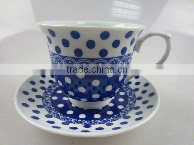 Stock set of coffee cup with saucer
