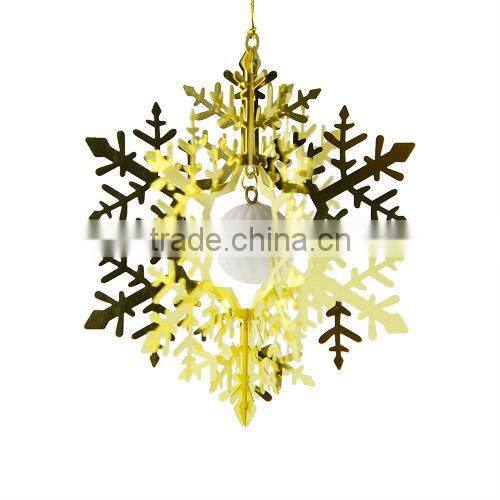 Hot Sale Metal Christmas Snowflake Hanging Ornament Stand with Porcelain Ball Pendant WS331-SS10098B
