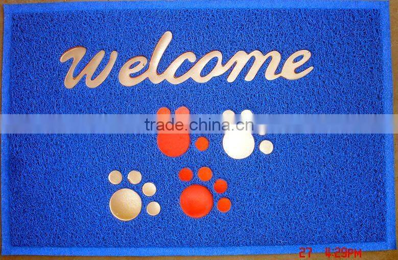 Blue Cartoon Printed Durable Ployester Washable Floor Mat