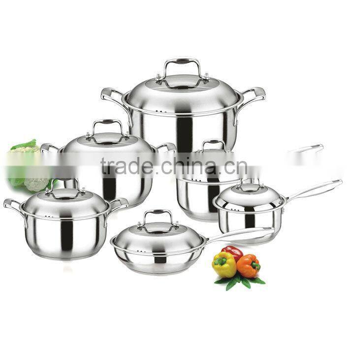 12pcs high quality stainless steel cookware and cooking pots