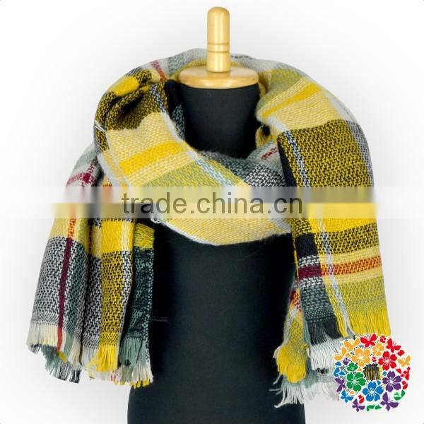 Oversize Ladies Clothes Top Plaid Patterns Shawl Wrap Scarfs Pashmina Cashmere