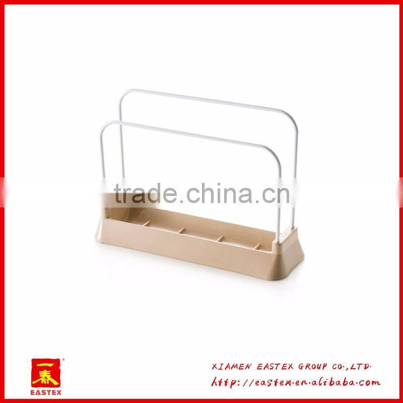 Cutting board draining plastic storage rack