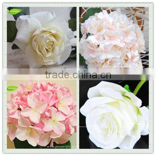 GNW FLW1508-2 Artificial Rose and Hydrangea Blossom Dried Flower Wall for wedding decor
