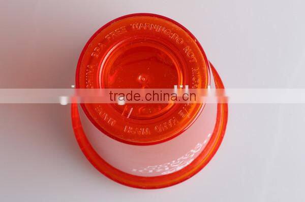 Double wall plastic red tumbler with straw lid 16oz