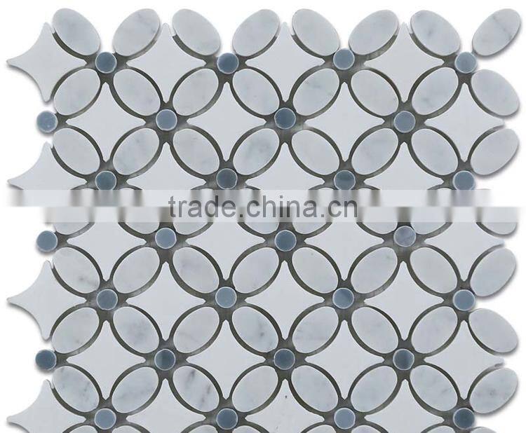 MM-CV296 Ecofriendly irregular natural stone marble flower mosaics