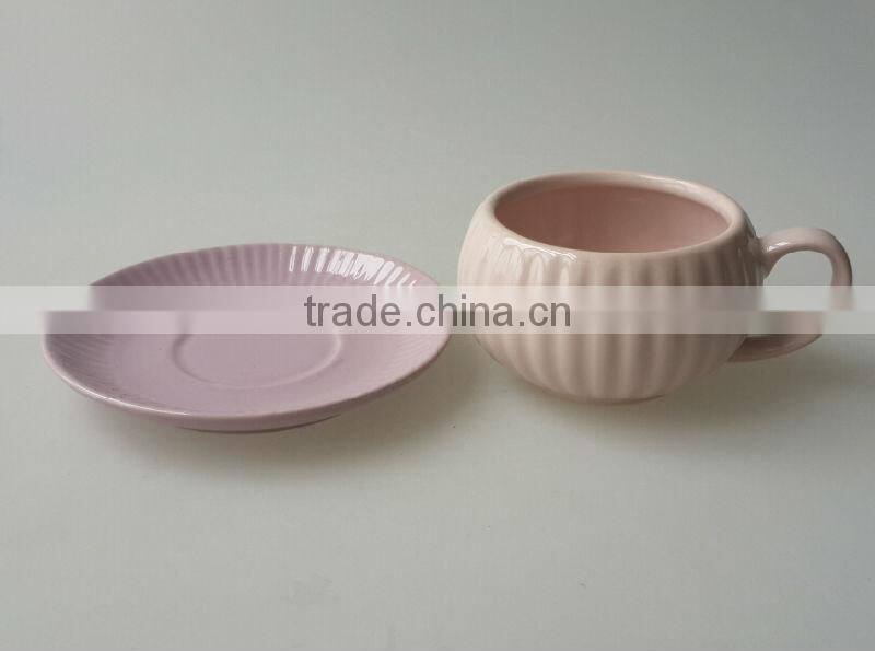 2014 Fashion ceramic 280ml coffee cup saucer