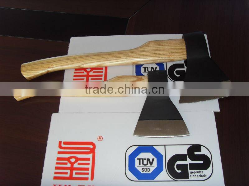 Forged russian type axe with wooden handle