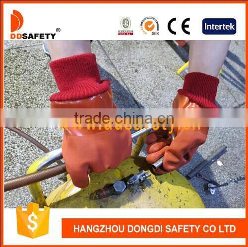 DDSAFETY 2017 Orange Pvc Glove For Oil Proof