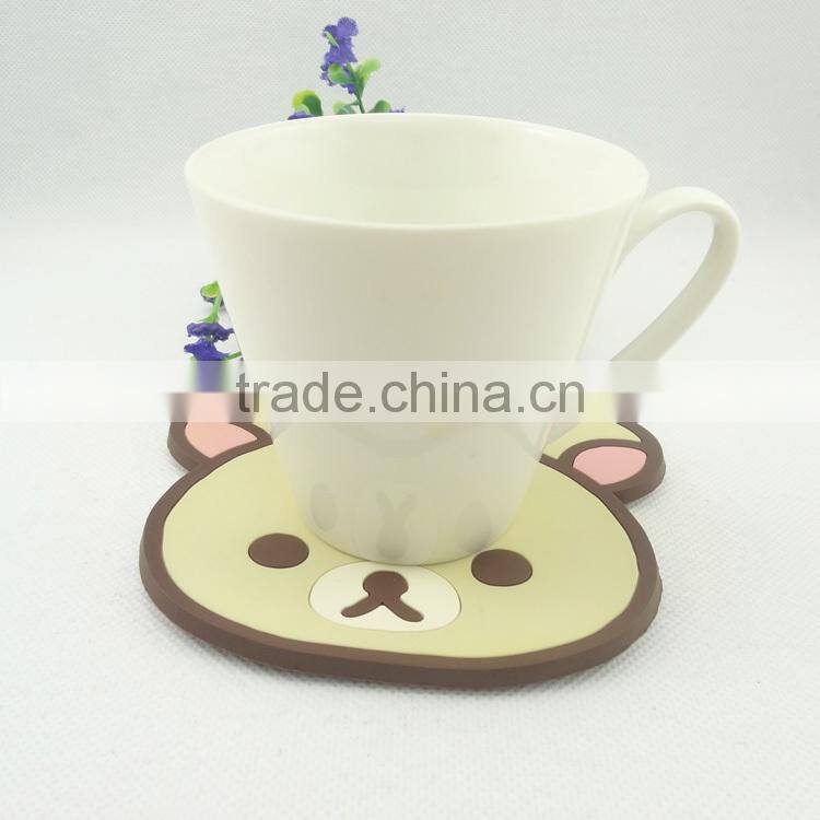 animal shaped PVC cup silicone coaster cup mats