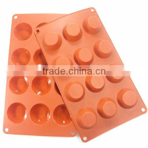 Wholesale 12 holes big silicone cake baking oven palm kernel cake mold, cooki cake mould