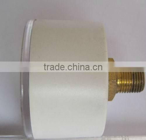 White ABS Plastic Casing Luminous Pressure Gauges