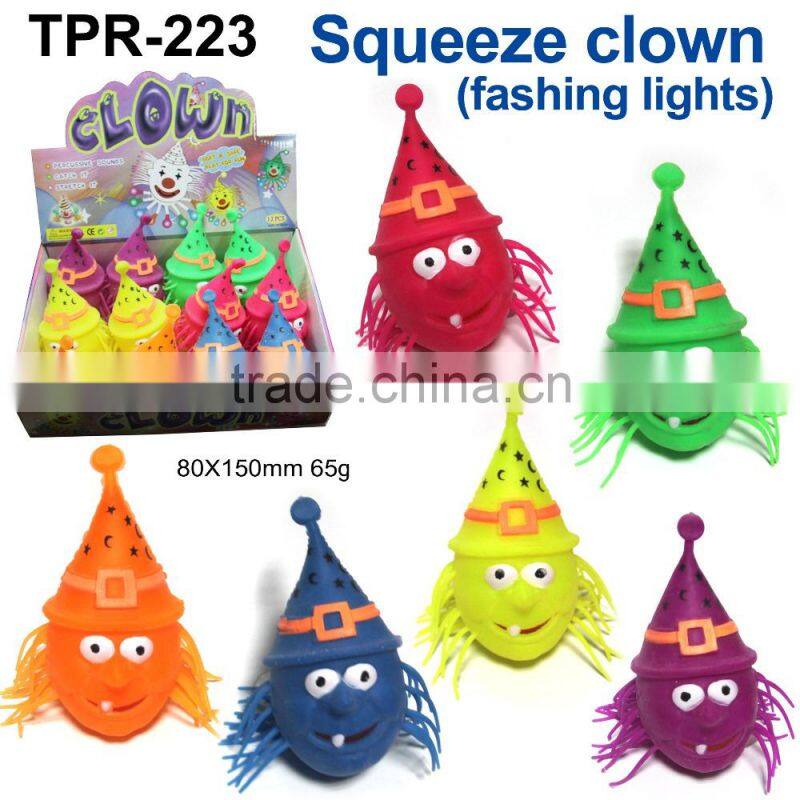 Plastic TPR Squeeze Flashing Pumpkin Toys