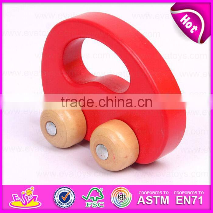 2015 Intelligent toys wooden pull and push toy,New design wooden dragging car toy,Top quality DIY toy wooden moving toy W05B081