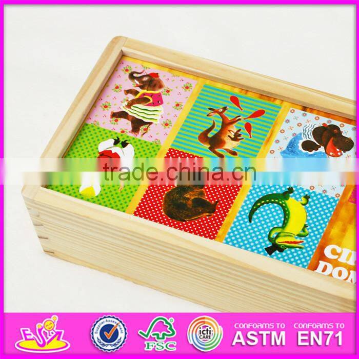 2016 hot sale educational children wooden domino blocks W15A066