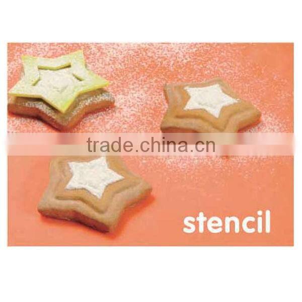 CC7520 Star 3 in 1 Cookie Cutter Cookie Stencil custom cookie stamp