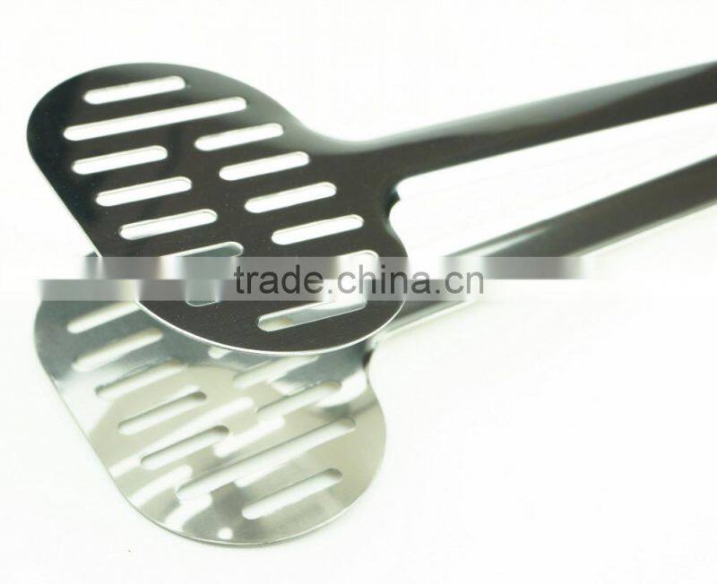 39002 9.5 Inch Slotted Stainless StFeel Kitchen Tongs BBQ Grill Food salad Tongs