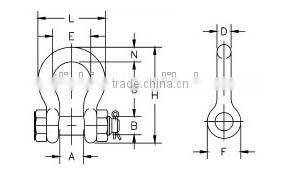 G2130-3/4 Galvanized Screw Pin US Type Steel Drop Forged shackle