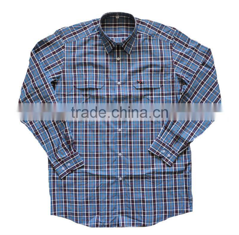 men's long-sleeve leisure shirts/high quality checked casual shirts/shirts for office staff