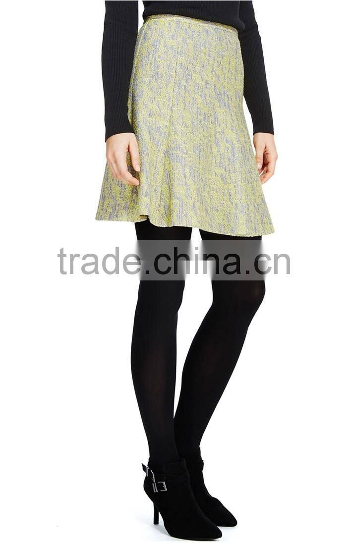 best selling mature women printed flare short skirt made in china