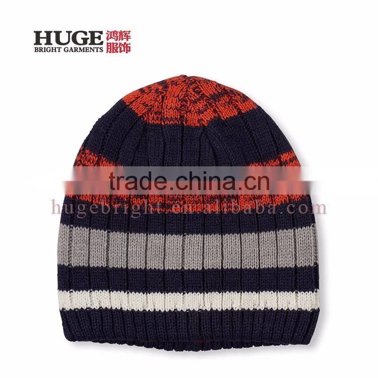 Fashion Warm Striped Side Knit Winter Hats