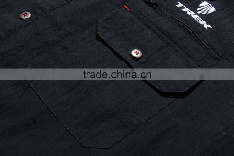 Wholesale mens black short sleeve cotton new model shirt with embroidery logo